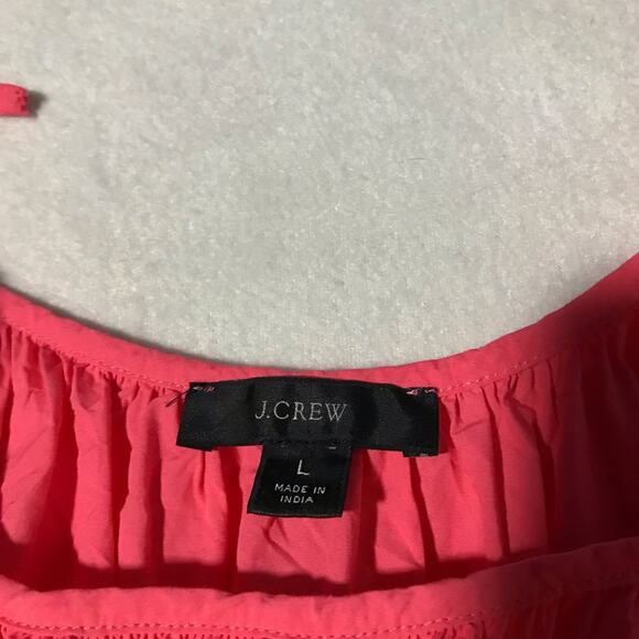 J Crew harbor side cutout tiered maxi dress L coral pink cotton summer wedding - Picture 4 of 10